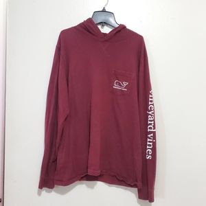 Vineyard Vines Long Sleeve Shirt with Hood Maroon